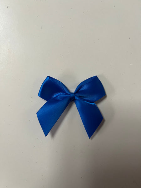 Deep Blue Satin Bows - Self Adhesive - 5cm - pack of 12