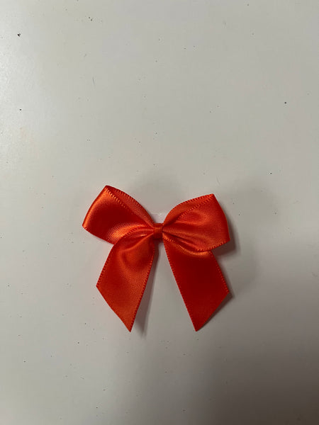 Orange Satin Bows - Self Adhesive - 5cm - pack of 12