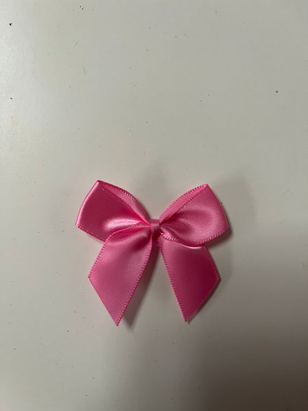 Hot Pink Satin Bows - Self Adhesive - 5cm - pack of 12