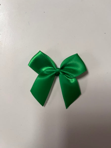 Emerald Green Satin Bows - Self Adhesive - 5cm - pack of 12