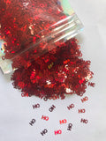 Ho Ho Ho Glitter  - Christmas - Red