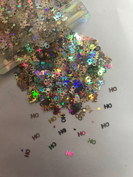 Ho Ho Ho Glitter  - Christmas - Silver