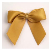 Gold Satin Bows - Self Adhesive - 5cm - pack of 12
