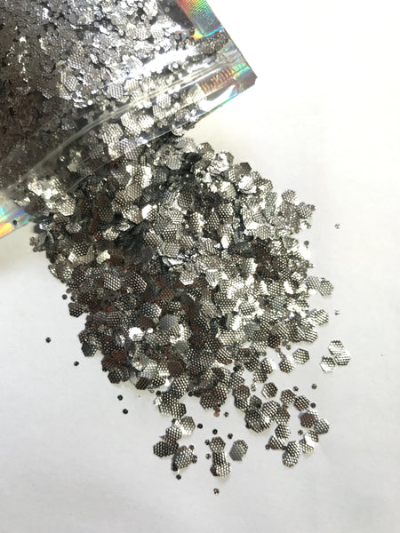 Dazzle Glitter - Metallic Crinkle Silver