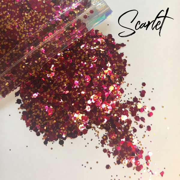 Scarlet Glitter  - Chunky Mix - Pink