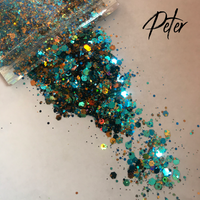 Peter Glitter - Chunky Mix - Turquoise - Gold