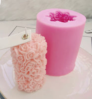 Tall Rose Circular Candle Silicone Mould