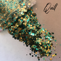 Quill Glitter - Chunky Mix - Turquoise - Gold