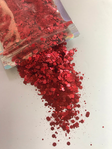 Chunky Mix Bio Glitter  - Red/Orange