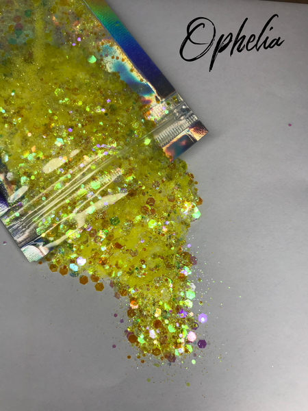 Ophelia Glitter - Chunky Iridescent - Yellow