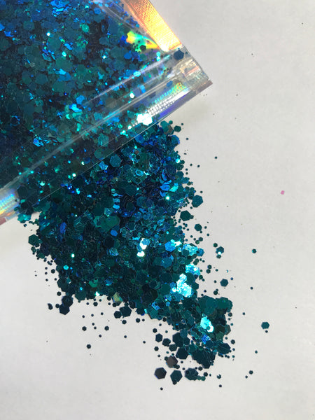 Chunky Mix Bio Glitter - Bright Blue